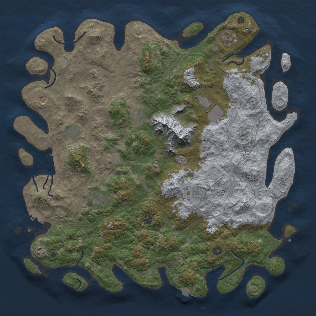 Rust Map: Procedural Map, Size: 5000, Seed: 1612364, 19 Monuments