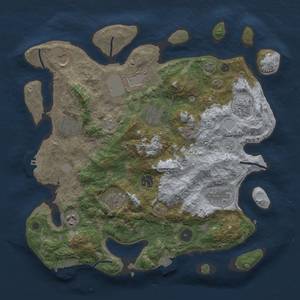 Thumbnail Rust Map: Procedural Map, Size: 3700, Seed: 680536827, 18 Monuments