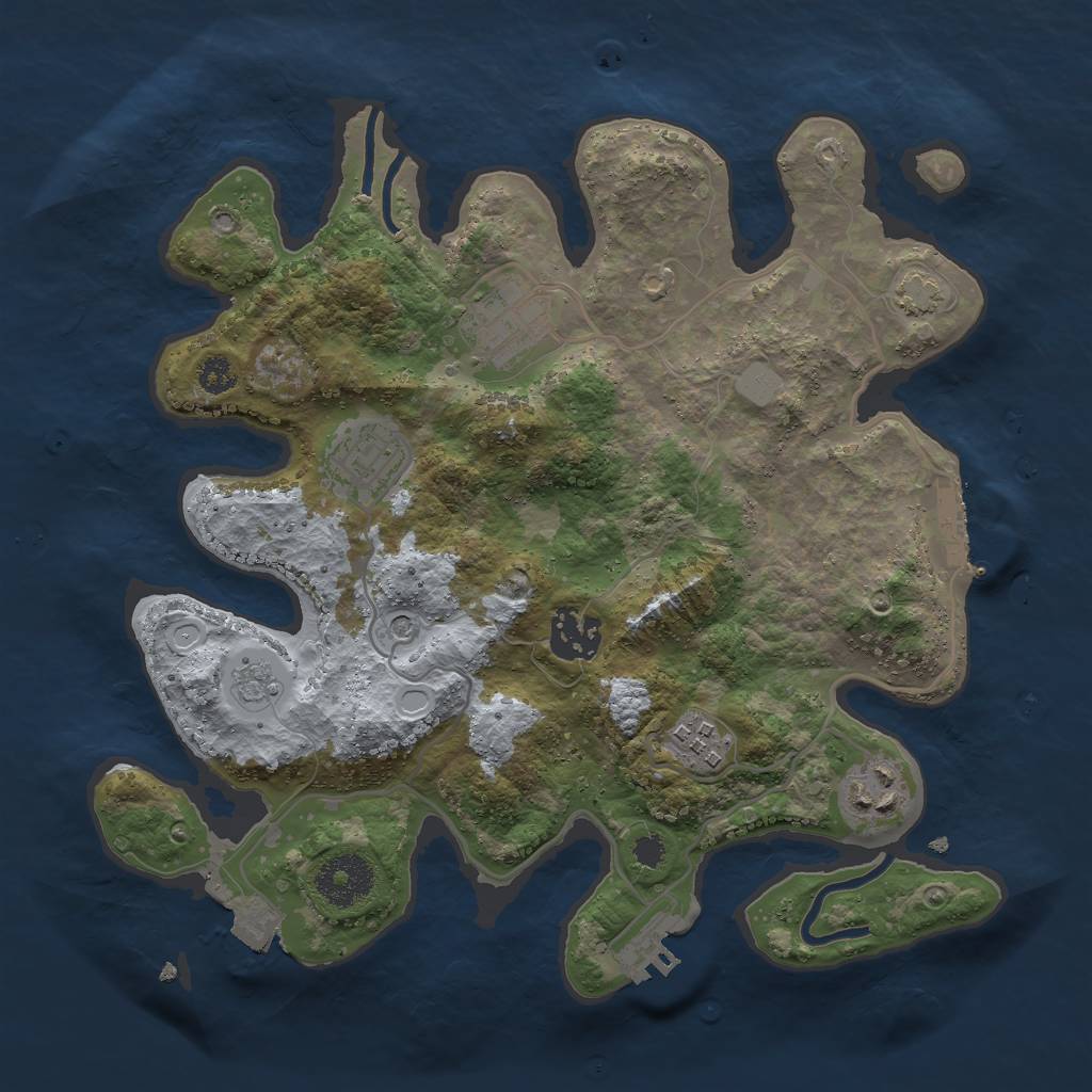 Rust Map: Procedural Map, Size: 3000, Seed: 179229707, 13 Monuments