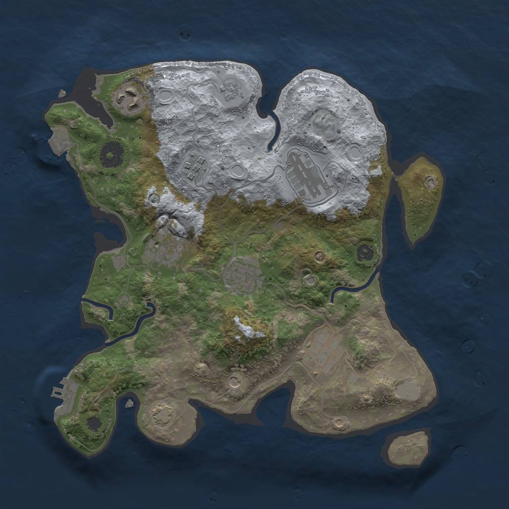 Rust Map: Procedural Map, Size: 3000, Seed: 201198, 13 Monuments