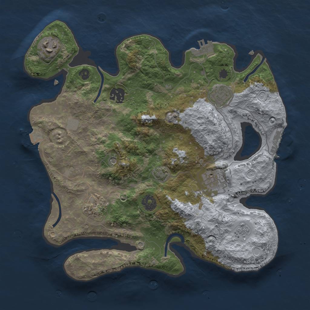 Rust Map: Procedural Map, Size: 3000, Seed: 20322829, 13 Monuments
