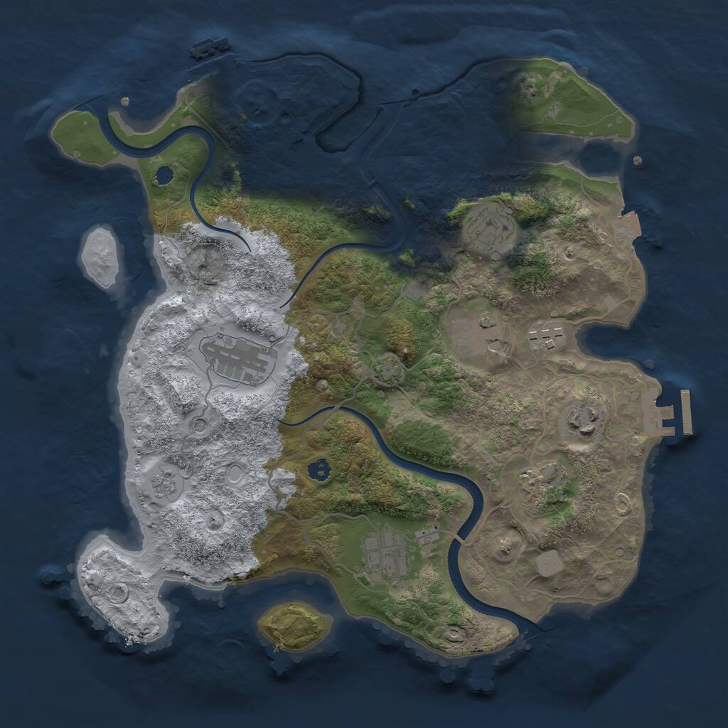 Rust Map: Procedural Map, Size: 3250, Seed: 100988061, 13 Monuments