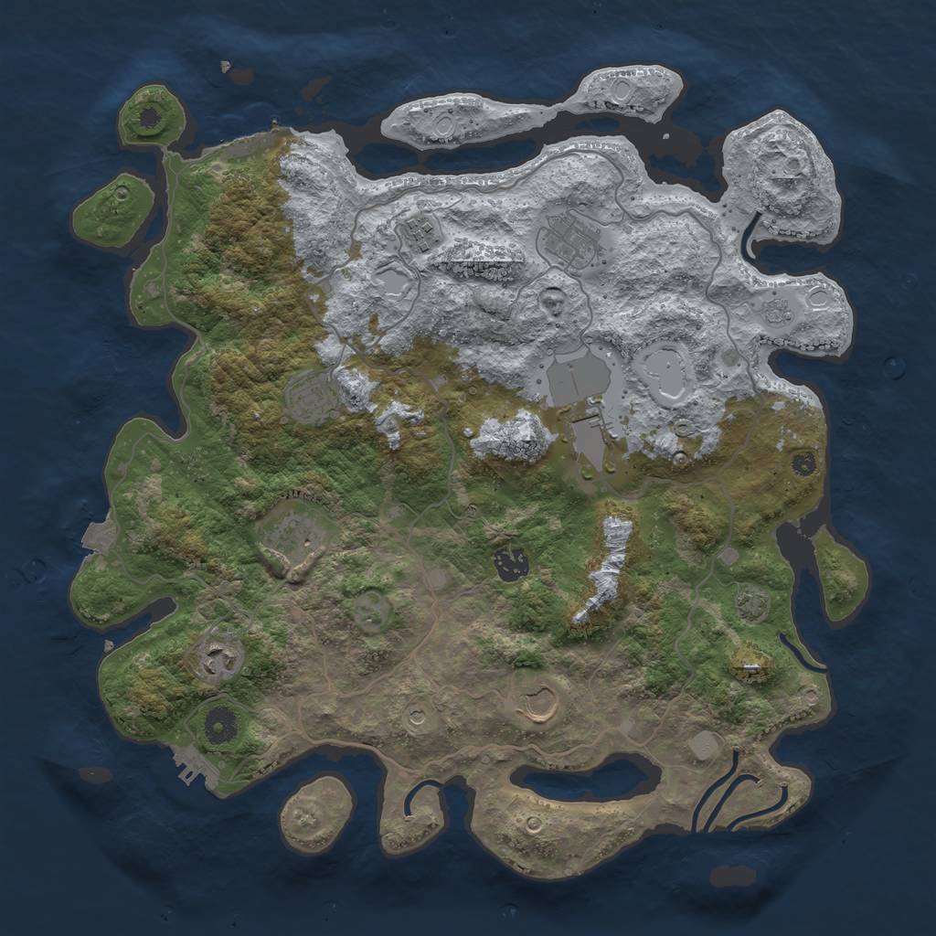 Rust Map: Procedural Map, Size: 4000, Seed: 1751819037, 16 Monuments