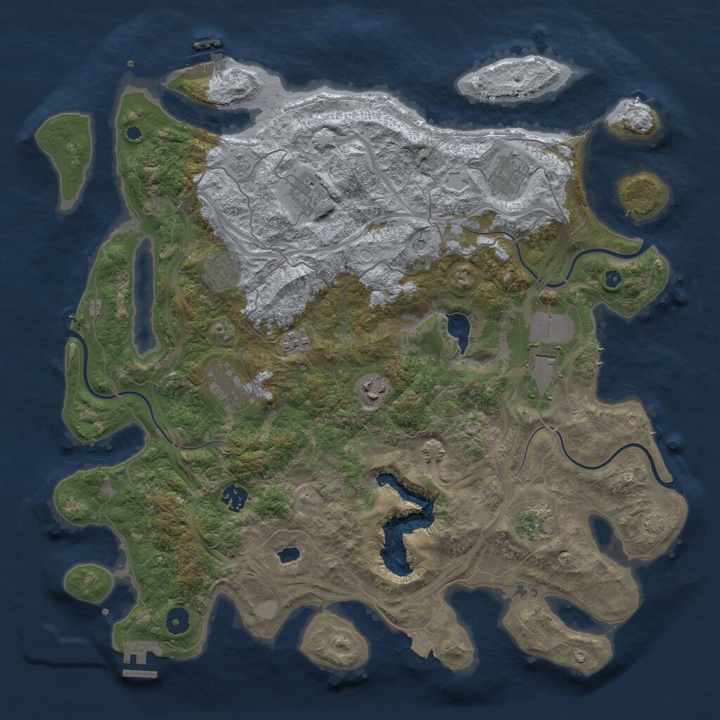 Rust Map: Procedural Map, Size: 4250, Seed: 53849419, 15 Monuments