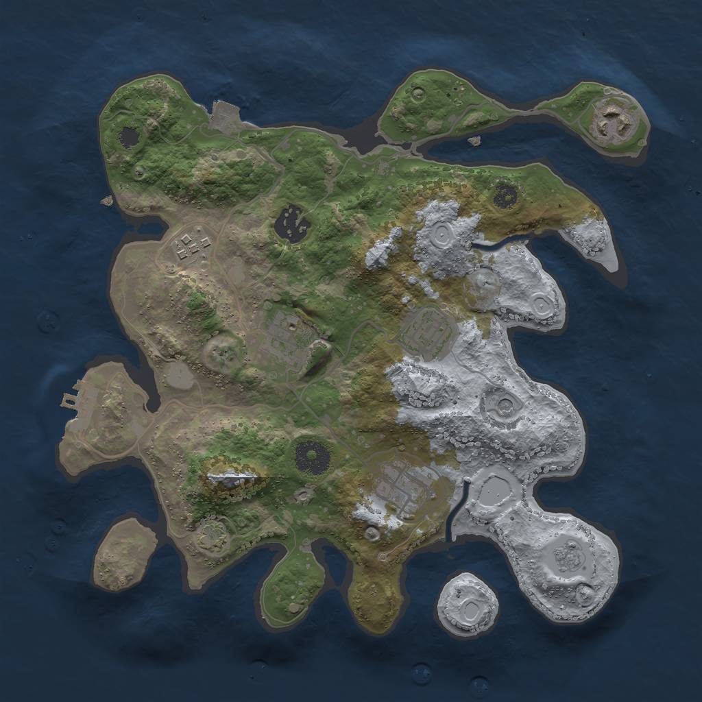 Rust Map: Procedural Map, Size: 3000, Seed: 452367836, 13 Monuments