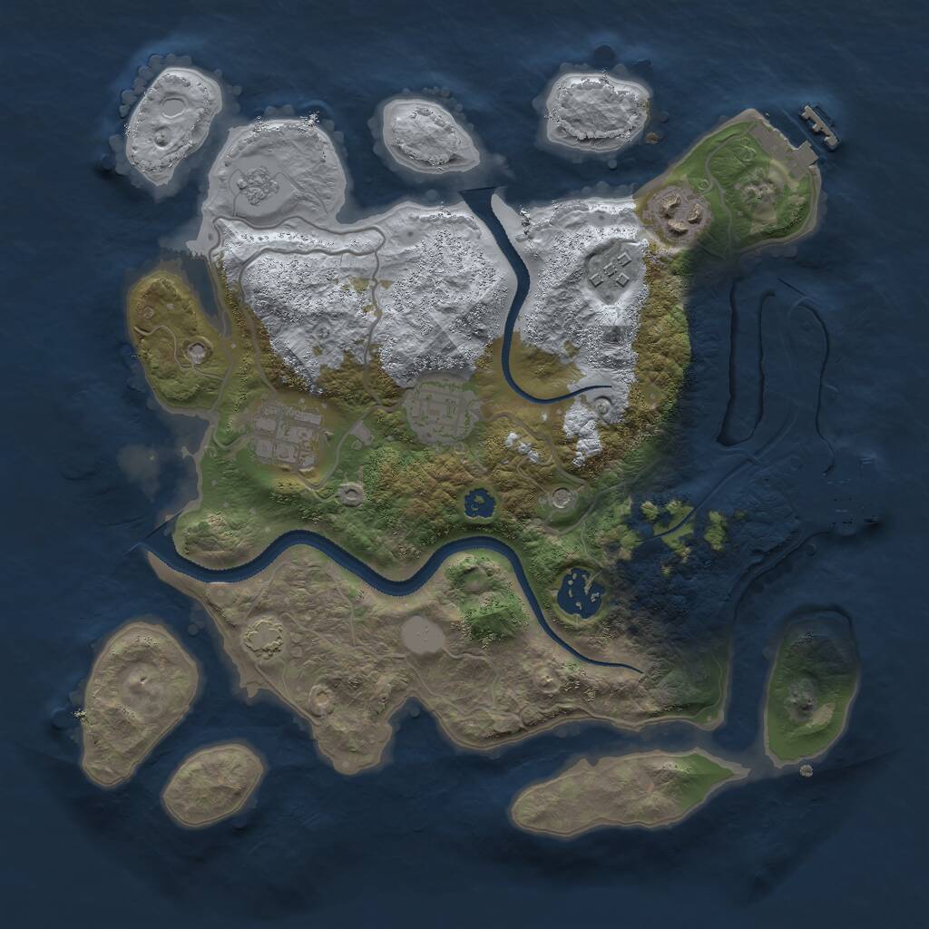 Rust Map: Procedural Map, Size: 3000, Seed: 47490565, 11 Monuments