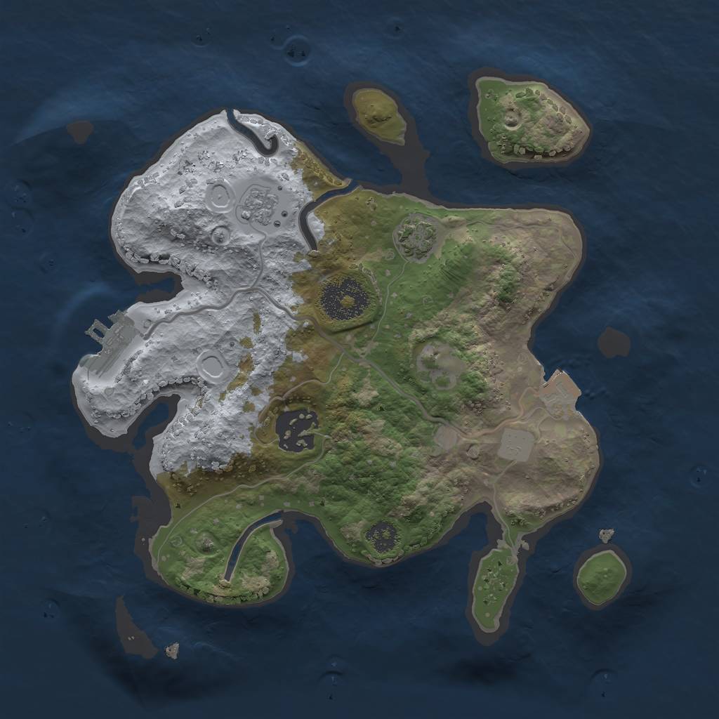 Rust Map: Procedural Map, Size: 2400, Seed: 1312273950, 7 Monuments