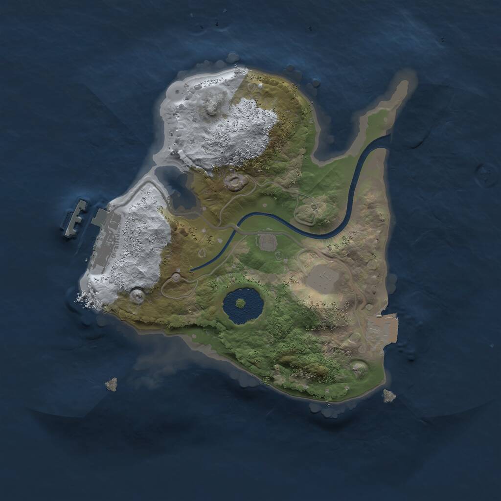 Rust Map: Procedural Map, Size: 2000, Seed: 4981480, 2 Monuments