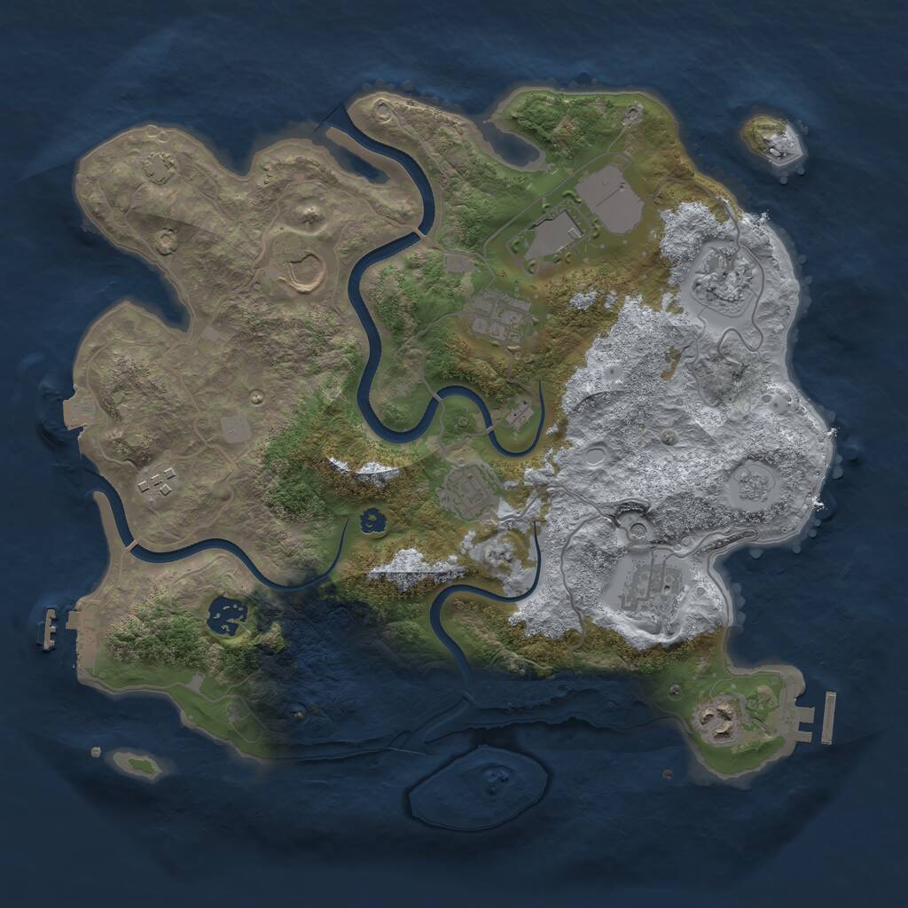 Rust Map: Procedural Map, Size: 3500, Seed: 546619893, 15 Monuments
