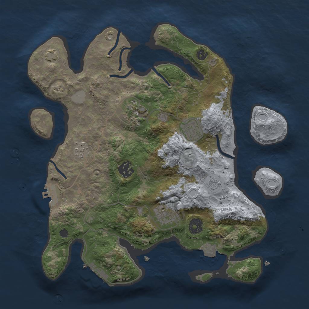 Rust Map: Procedural Map, Size: 3000, Seed: 517647, 12 Monuments