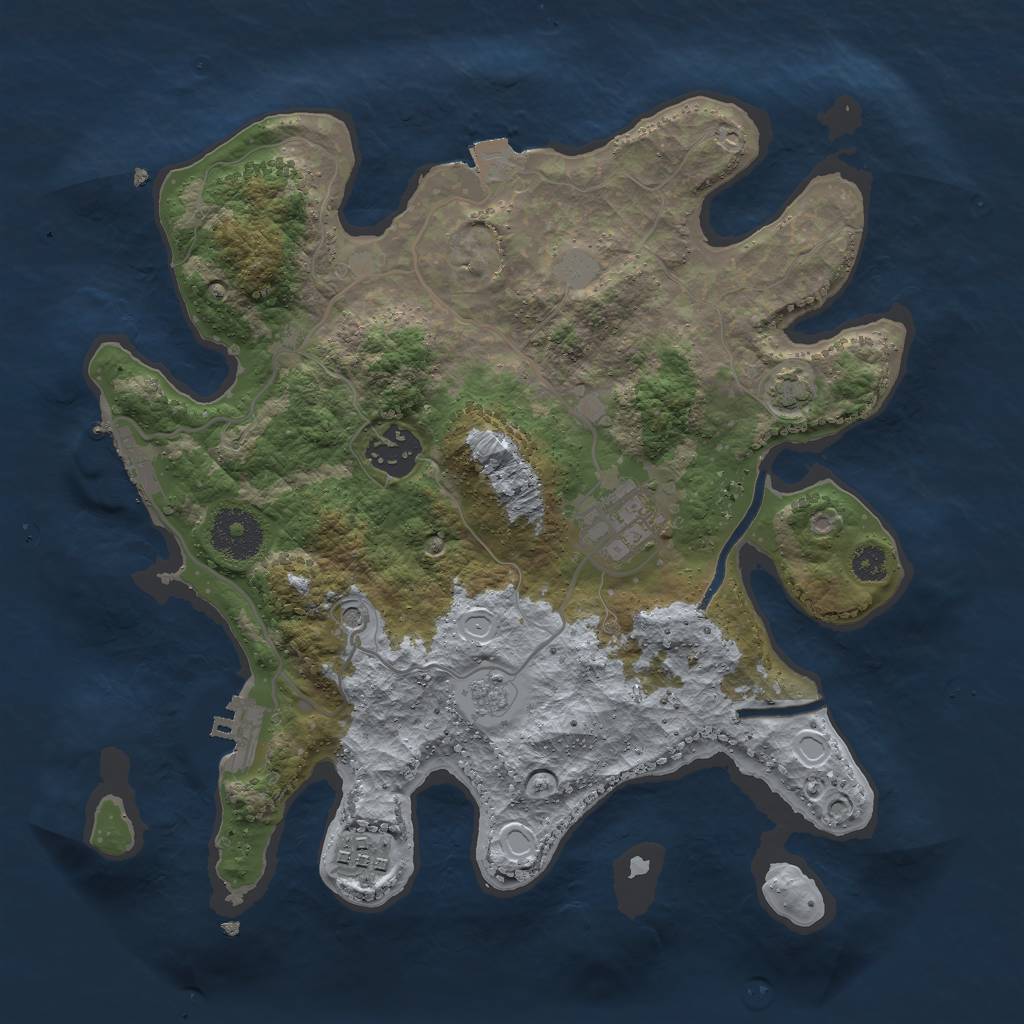 Rust Map: Procedural Map, Size: 3000, Seed: 7456103, 11 Monuments
