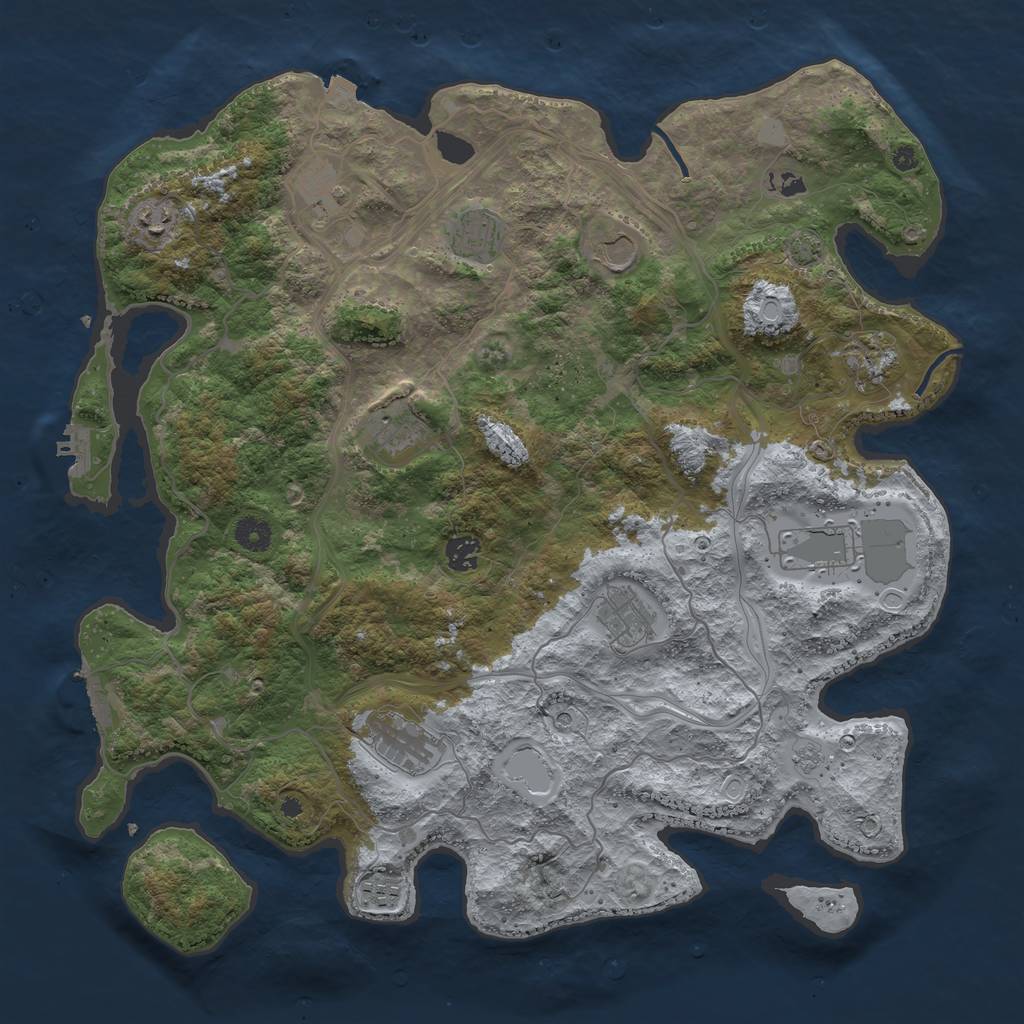 Rust Map: Procedural Map, Size: 4250, Seed: 1189337702, 19 Monuments