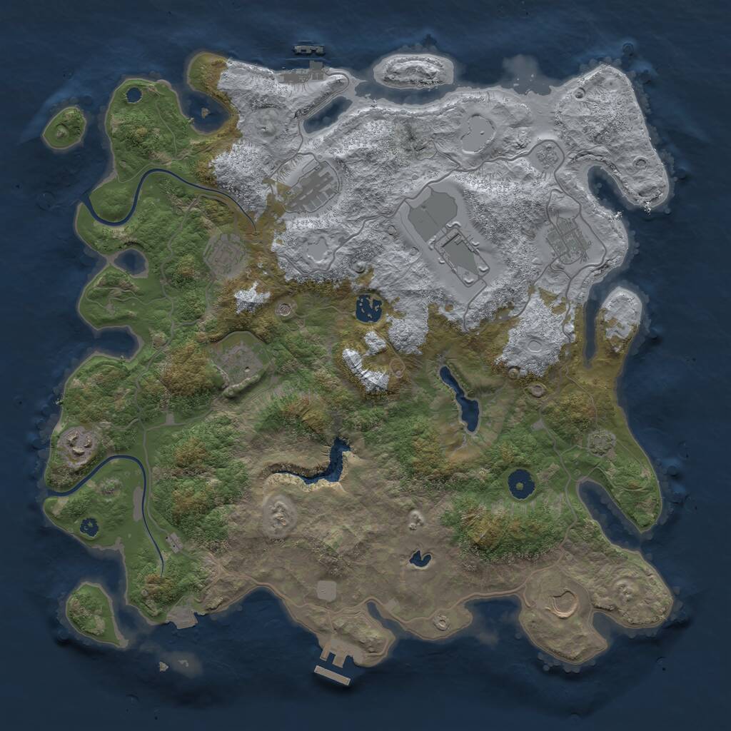 Rust Map: Procedural Map, Size: 4000, Seed: 94424, 14 Monuments