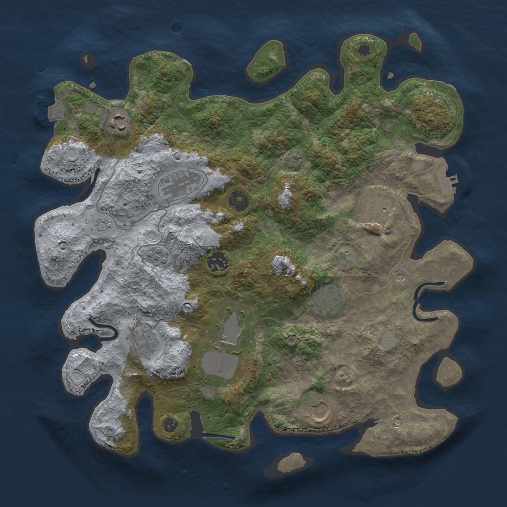 Rust Map: Procedural Map, Size: 3750, Seed: 1978879627, 16 Monuments