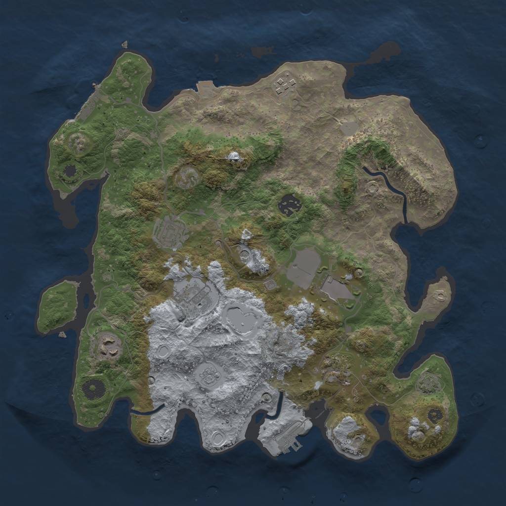 Rust Map: Procedural Map, Size: 3500, Seed: 1061781626, 15 Monuments
