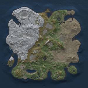 Thumbnail Rust Map: Procedural Map, Size: 3500, Seed: 197439844, 18 Monuments