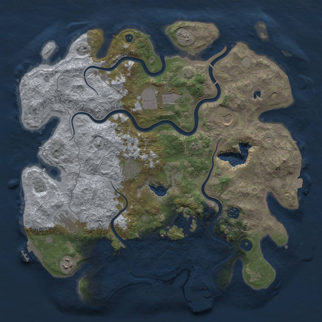 Rust Map: Procedural Map, Size: 4000, Seed: 548064732, 14 Monuments