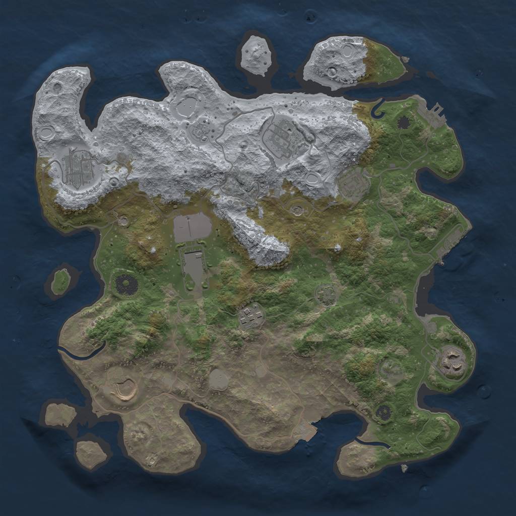 Rust Map: Procedural Map, Size: 3500, Seed: 6559414, 15 Monuments