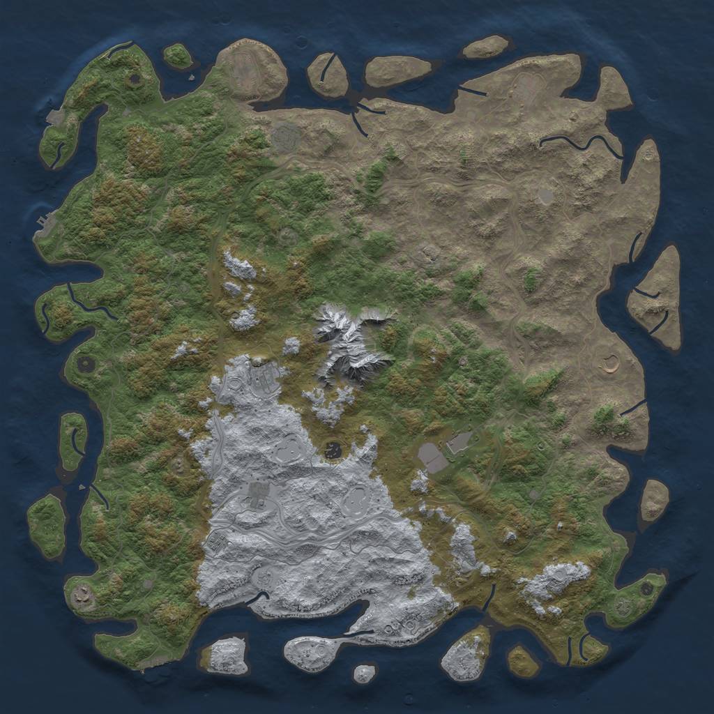 Rust Map: Procedural Map, Size: 6000, Seed: 991532410, 19 Monuments