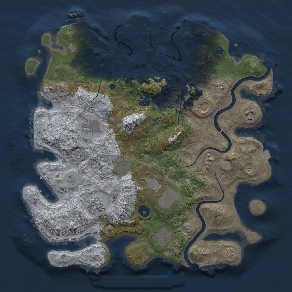 Rust Map: Procedural Map, Size: 3700, Seed: 685183606, 15 Monuments