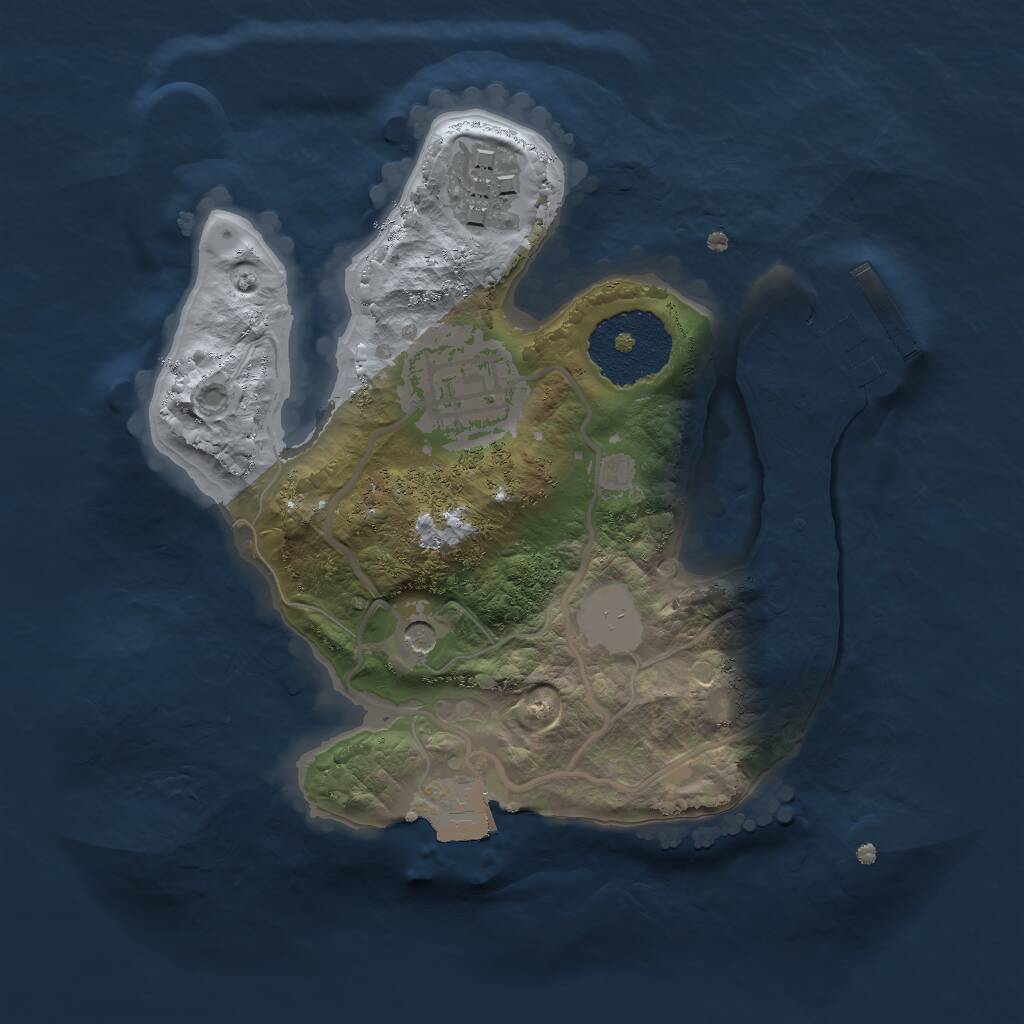 Rust Map: Procedural Map, Size: 2000, Seed: 344121111, 5 Monuments