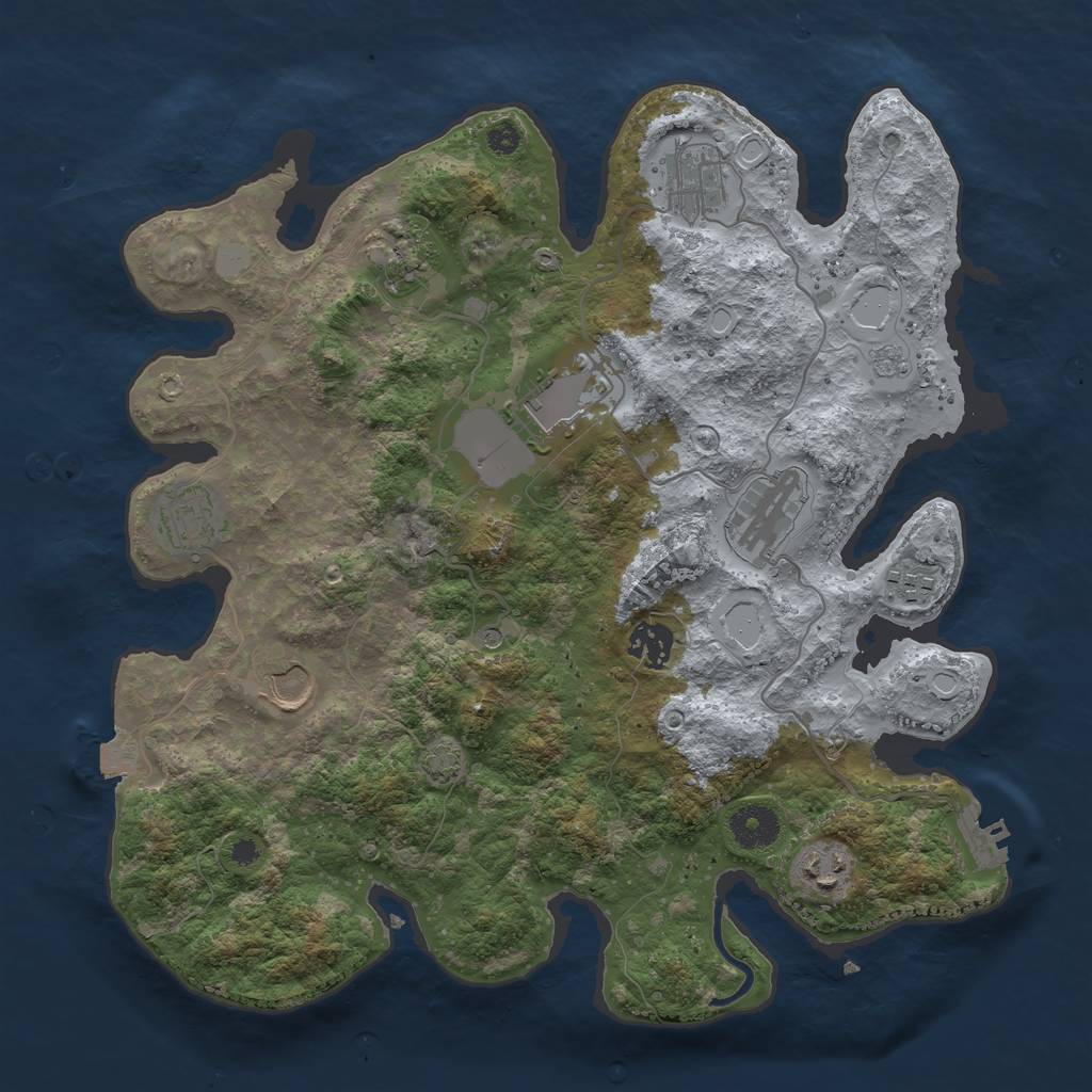 Rust Map: Procedural Map, Size: 3550, Seed: 86397357, 16 Monuments