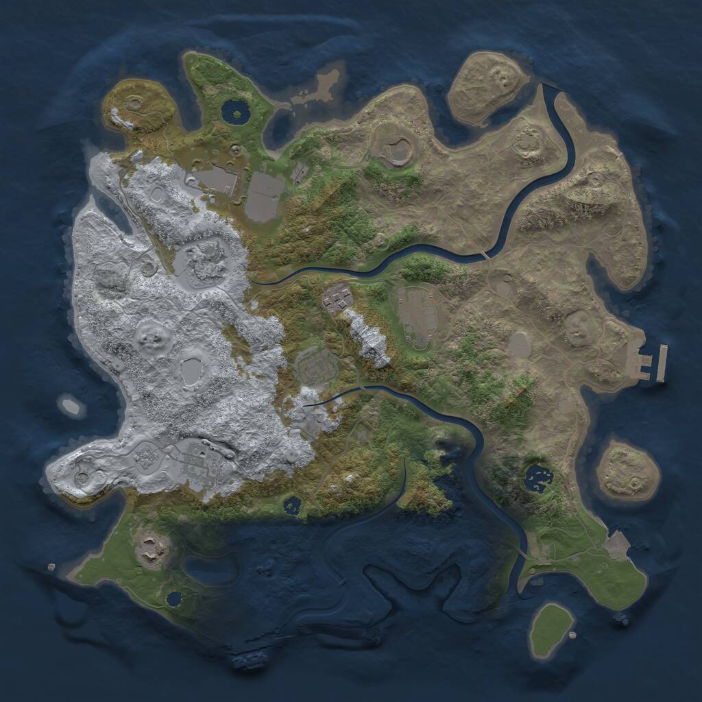 Rust Map: Procedural Map, Size: 3800, Seed: 84579213, 15 Monuments