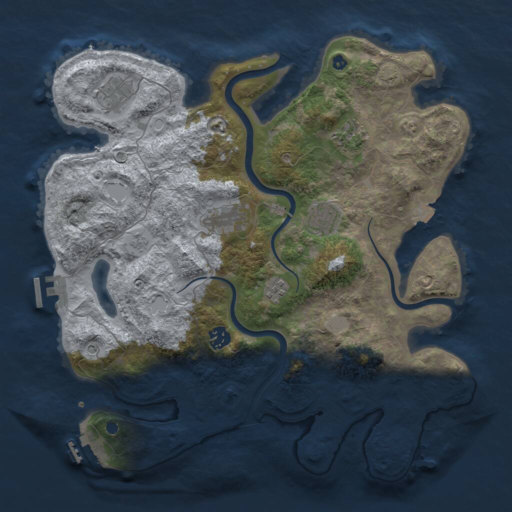 Rust Map: Procedural Map, Size: 3450, Seed: 6216975, 12 Monuments