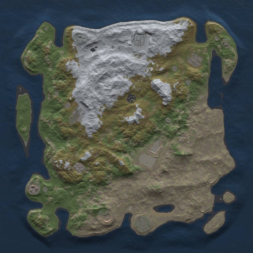 Rust Map: Barren, Size: 4250, Seed: 88424263, 14 Monuments