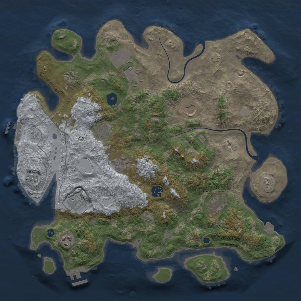 Rust Map: Procedural Map, Size: 3900, Seed: 29369117, 16 Monuments