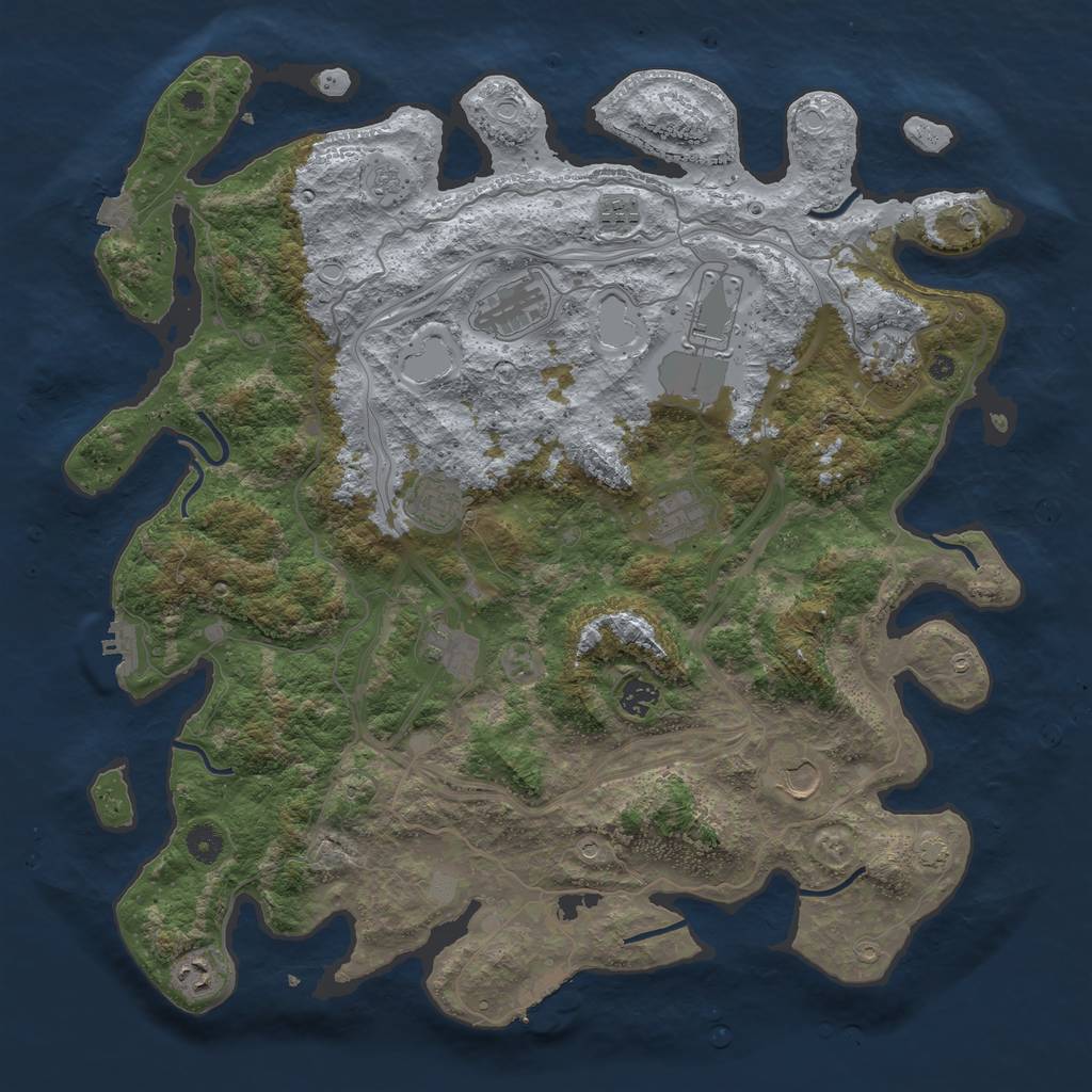 Rust Map: Procedural Map, Size: 4400, Seed: 96878013, 18 Monuments