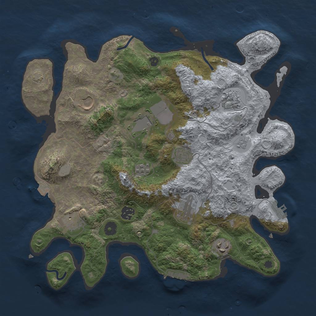 Rust Map: Procedural Map, Size: 3550, Seed: 4730649, 17 Monuments