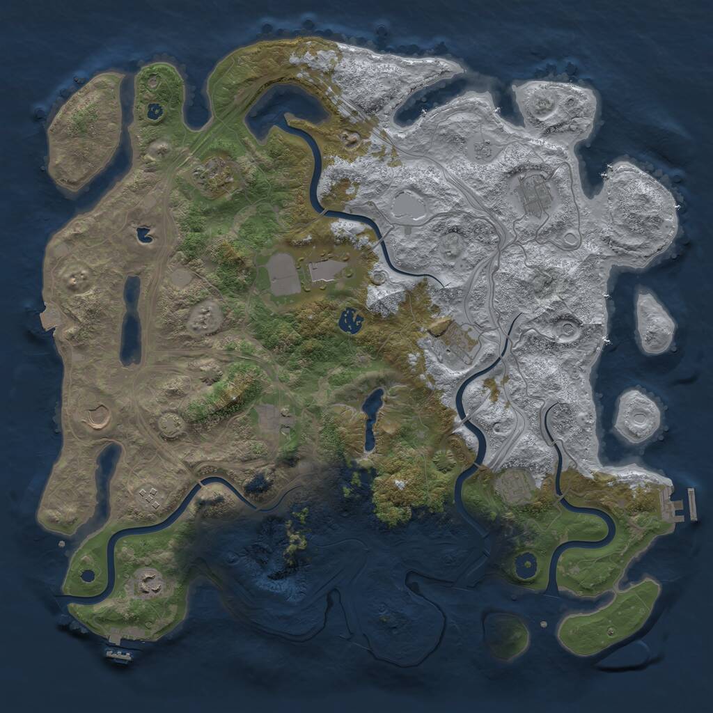 Rust Map: Procedural Map, Size: 4400, Seed: 78716748, 16 Monuments