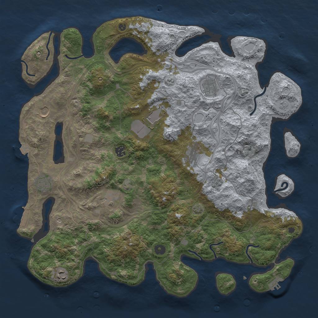 Rust Map: Procedural Map, Size: 4400, Seed: 78716748, 17 Monuments