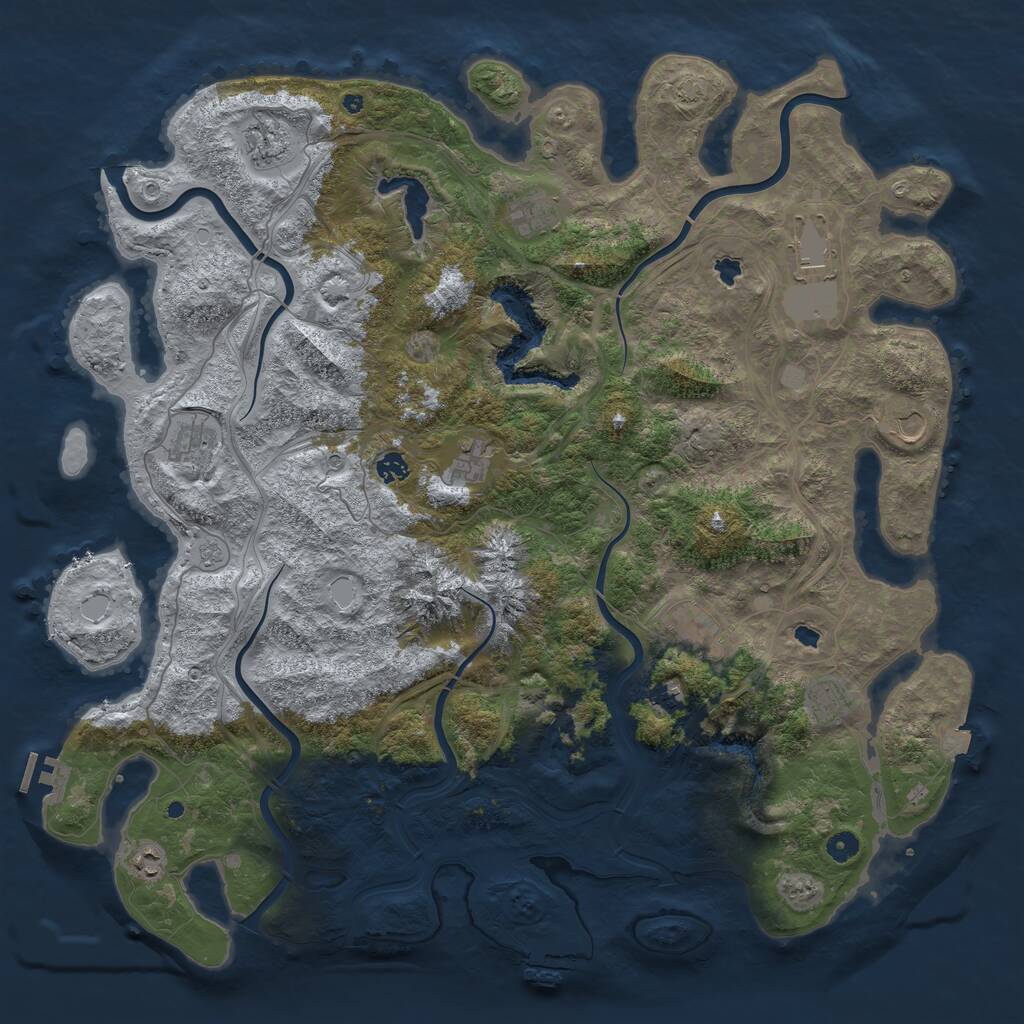 Rust Map: Procedural Map, Size: 5000, Seed: 18311695, 17 Monuments