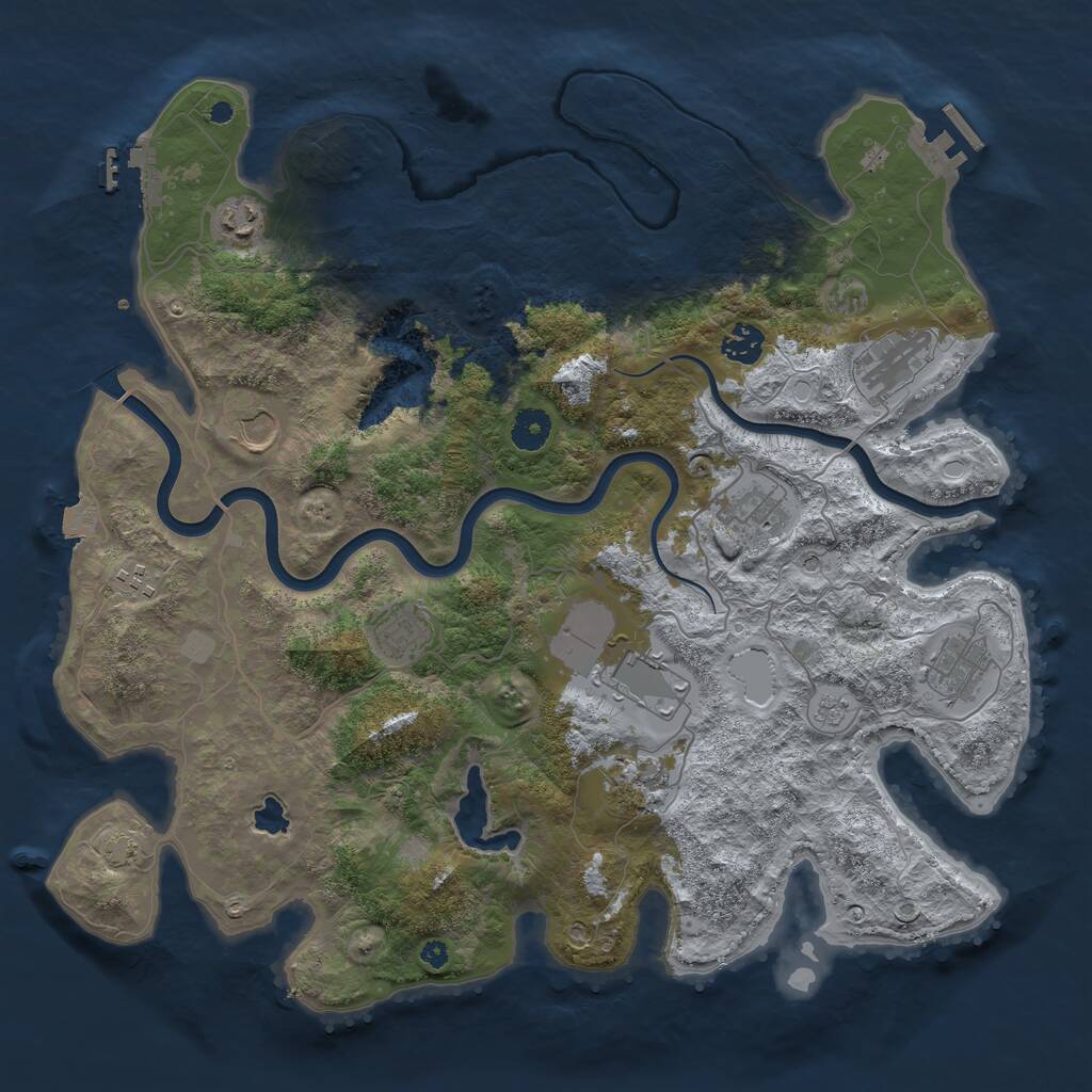 Rust Map: Procedural Map, Size: 4000, Seed: 18421442, 16 Monuments