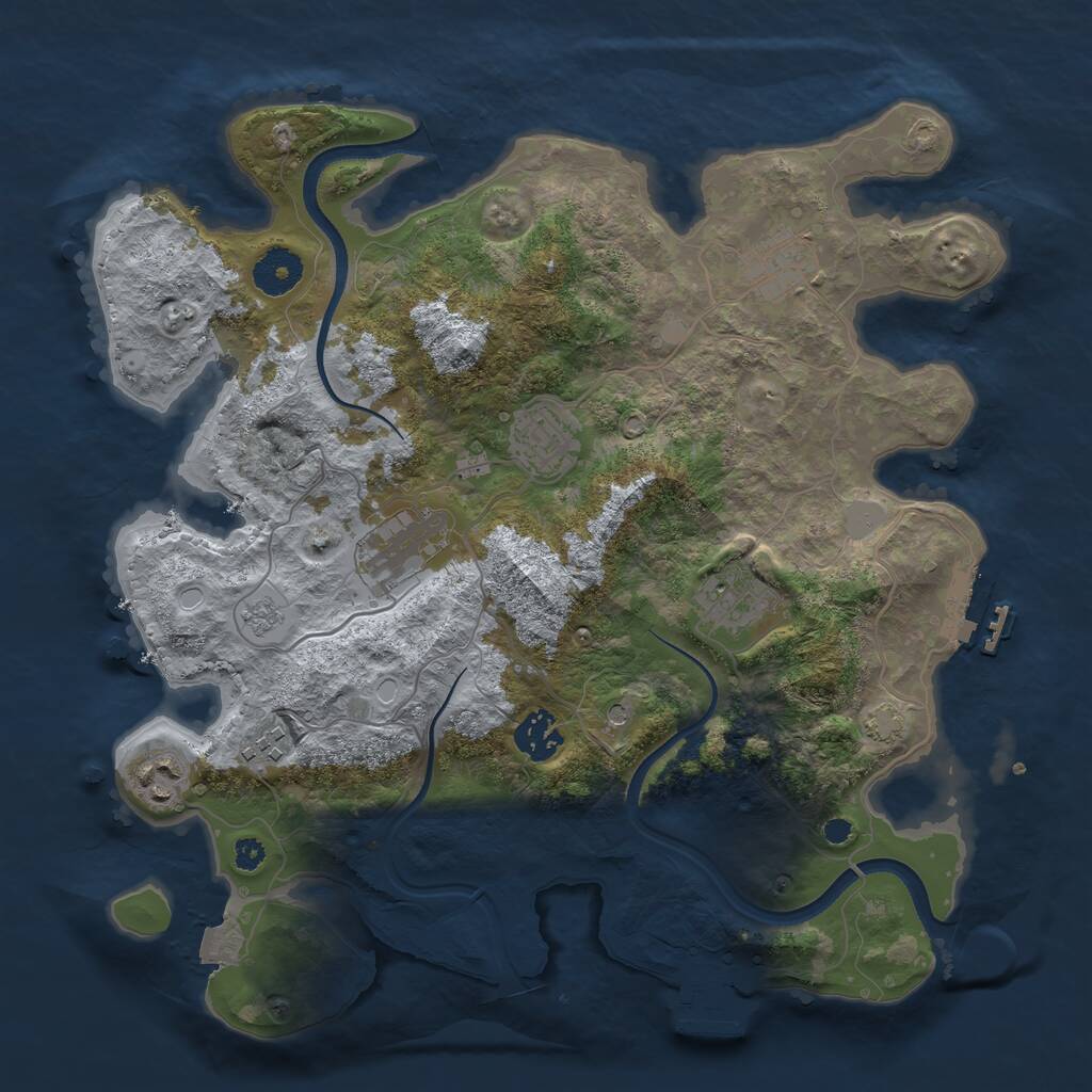 Rust Map: Procedural Map, Size: 3450, Seed: 13048308, 13 Monuments