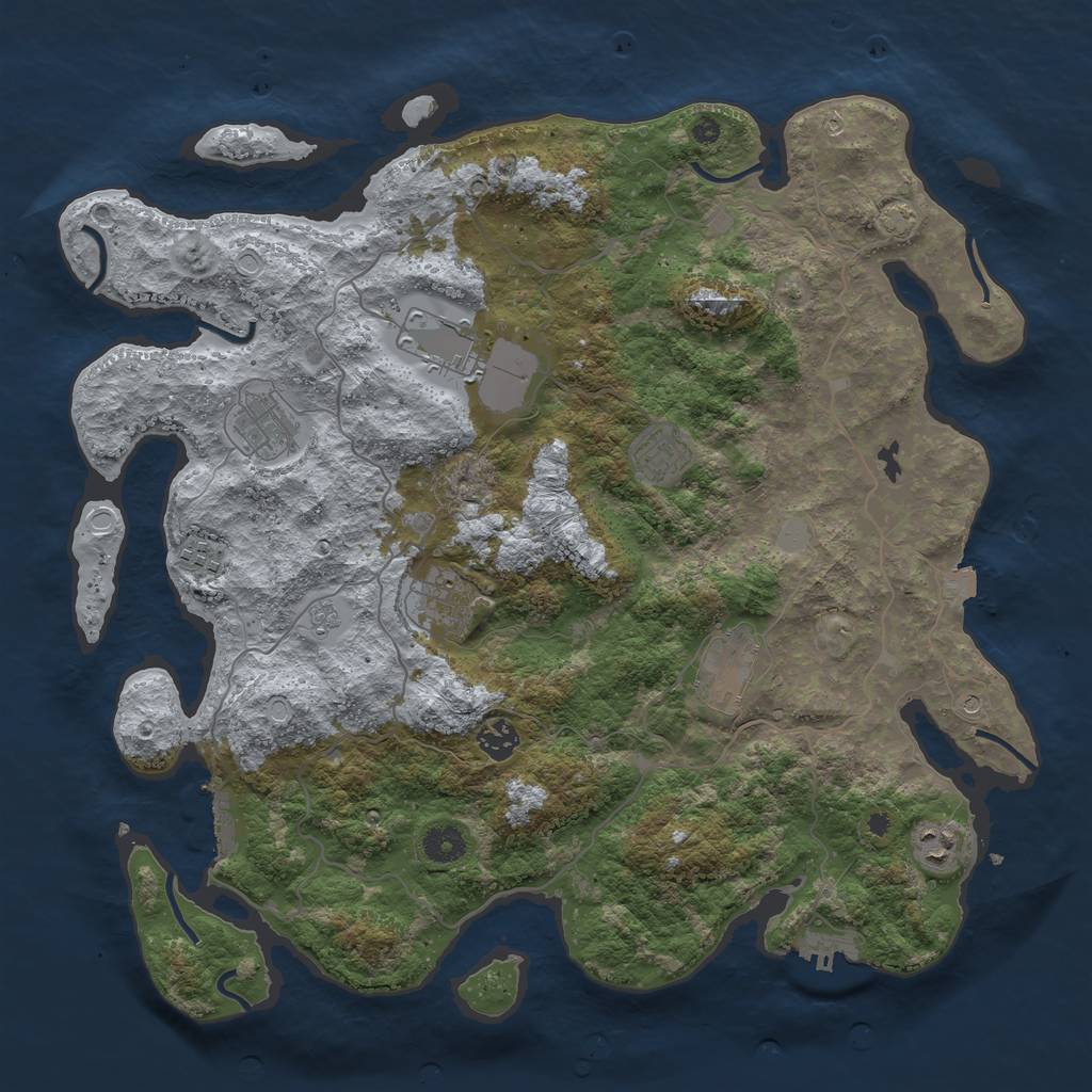 Rust Map: Procedural Map, Size: 4100, Seed: 2795130, 16 Monuments