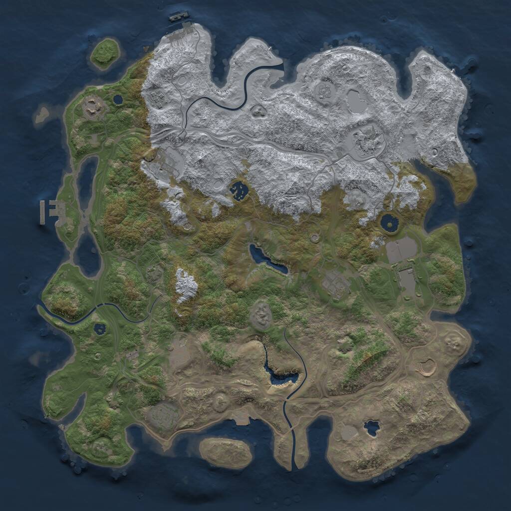 Rust Map: Procedural Map, Size: 4300, Seed: 4779548, 16 Monuments