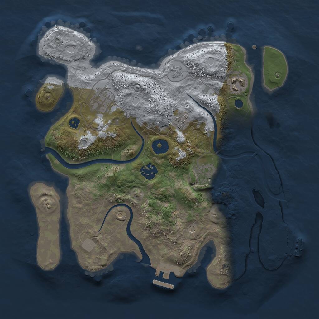 Rust Map: Procedural Map, Size: 3000, Seed: 185857636, 10 Monuments