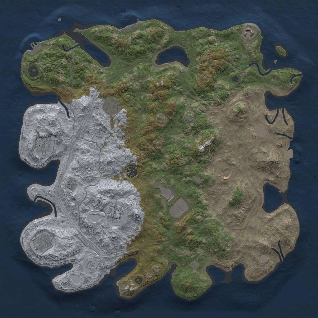 Rust Map: Procedural Map, Size: 4300, Seed: 96199205, 18 Monuments