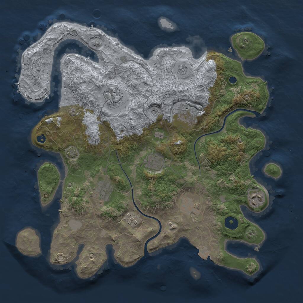 Rust Map: Procedural Map, Size: 3400, Seed: 34266506, 11 Monuments