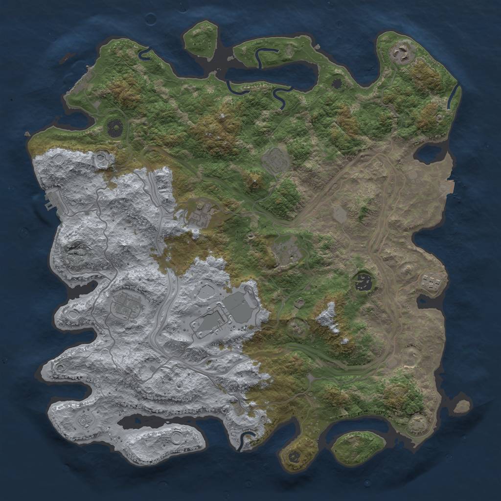 Rust Map: Procedural Map, Size: 4300, Seed: 17092023, 16 Monuments