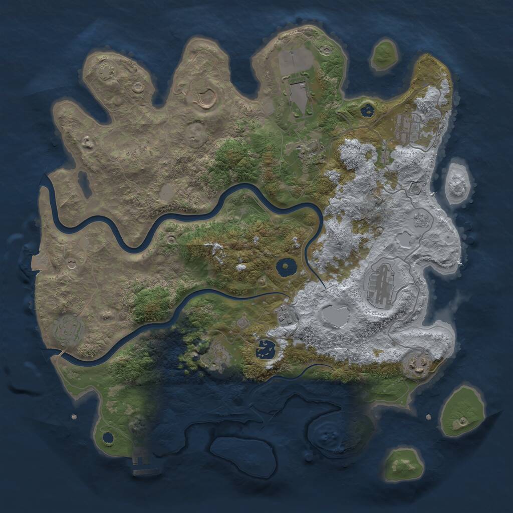 Rust Map: Procedural Map, Size: 3900, Seed: 61262934, 15 Monuments