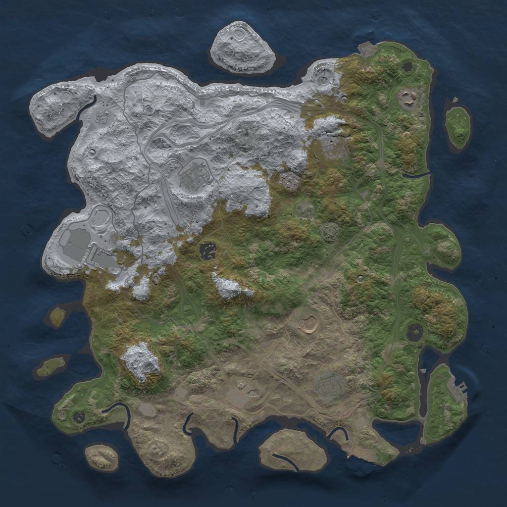 Rust Map: Procedural Map, Size: 4300, Seed: 62888217, 17 Monuments