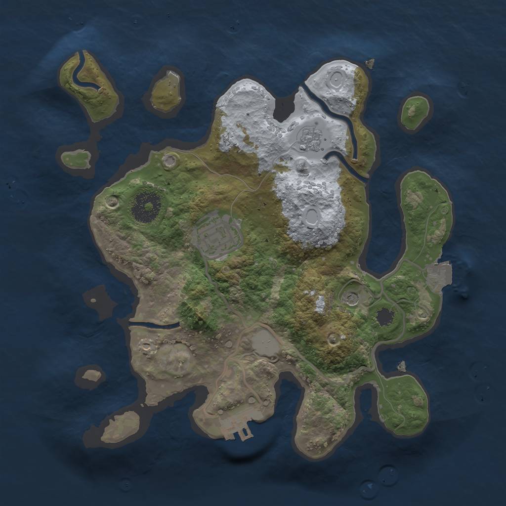 Rust Map: Procedural Map, Size: 2500, Seed: 8365, 7 Monuments