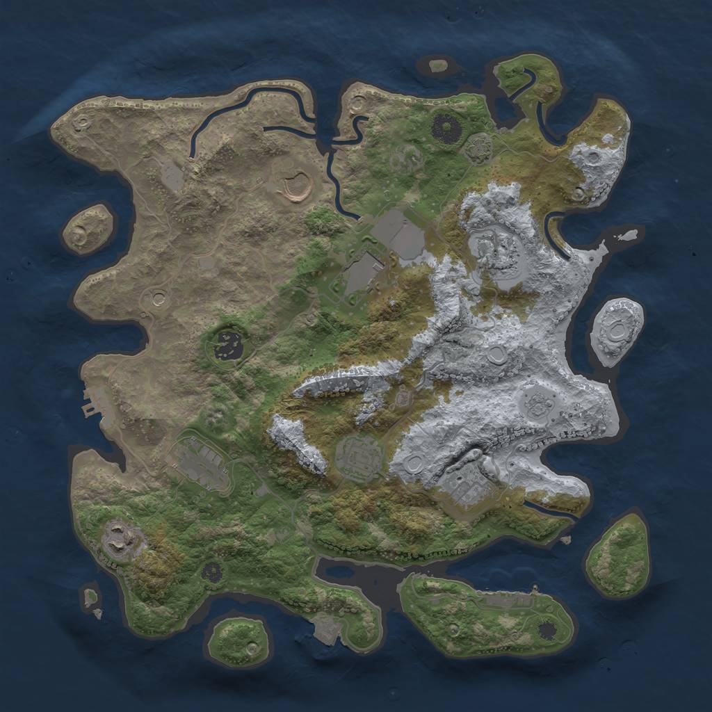 Rust Map: Procedural Map, Size: 3550, Seed: 62123107, 16 Monuments
