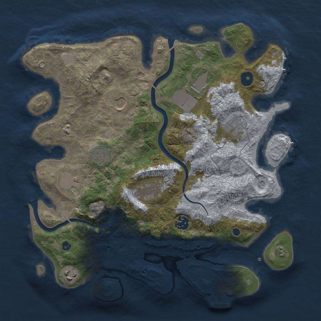 Rust Map: Procedural Map, Size: 3550, Seed: 62123107, 14 Monuments