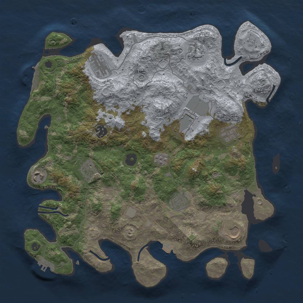 Rust Map: Procedural Map, Size: 3750, Seed: 25920686, 18 Monuments