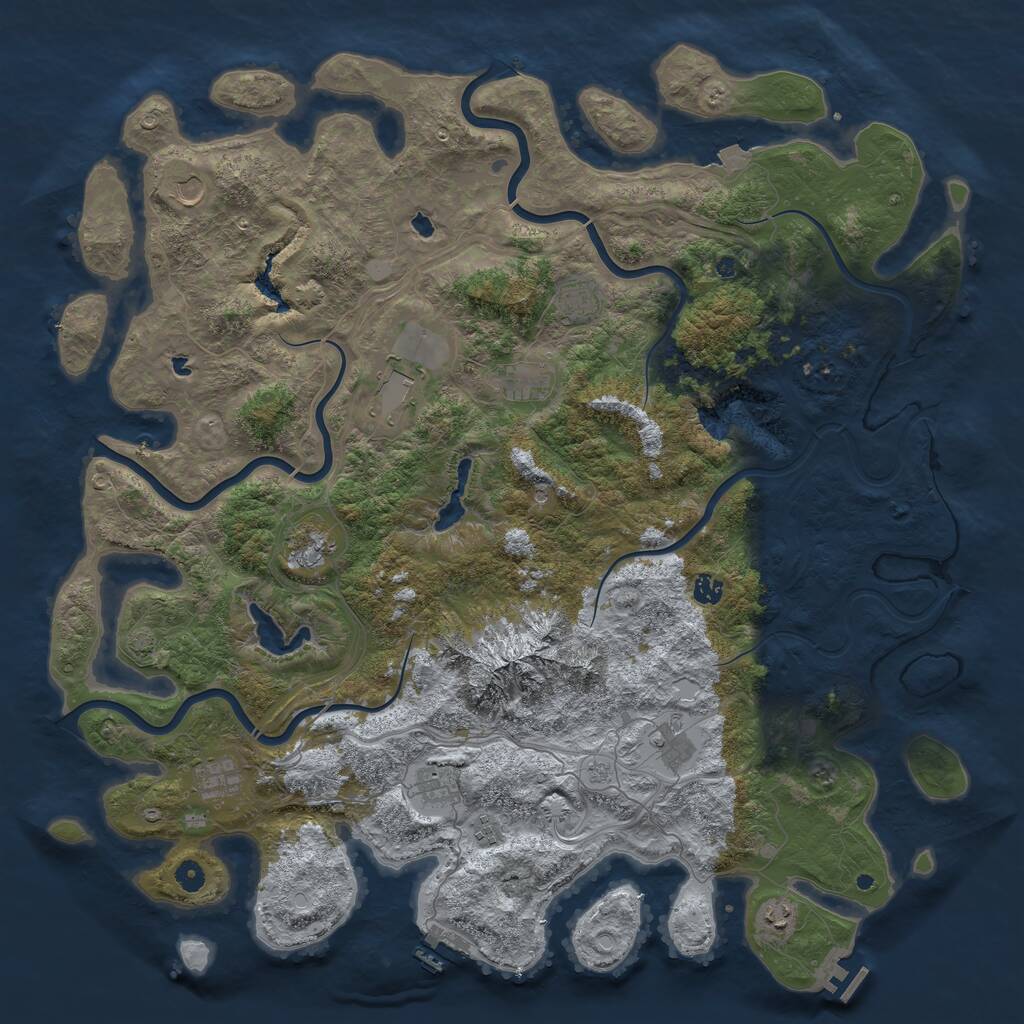 Rust Map: Procedural Map, Size: 5100, Seed: 1474695360, 17 Monuments